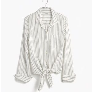 Madewell Tie Front Button Down in Darcy Stripe